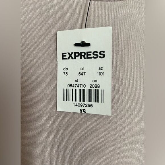 EXPRESS Light Pink Capped Short Sleeve Dressy Top Corset  Waist Blouse Size XS - Picture 9 of 10